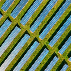 Solar Panels on a Green Field 